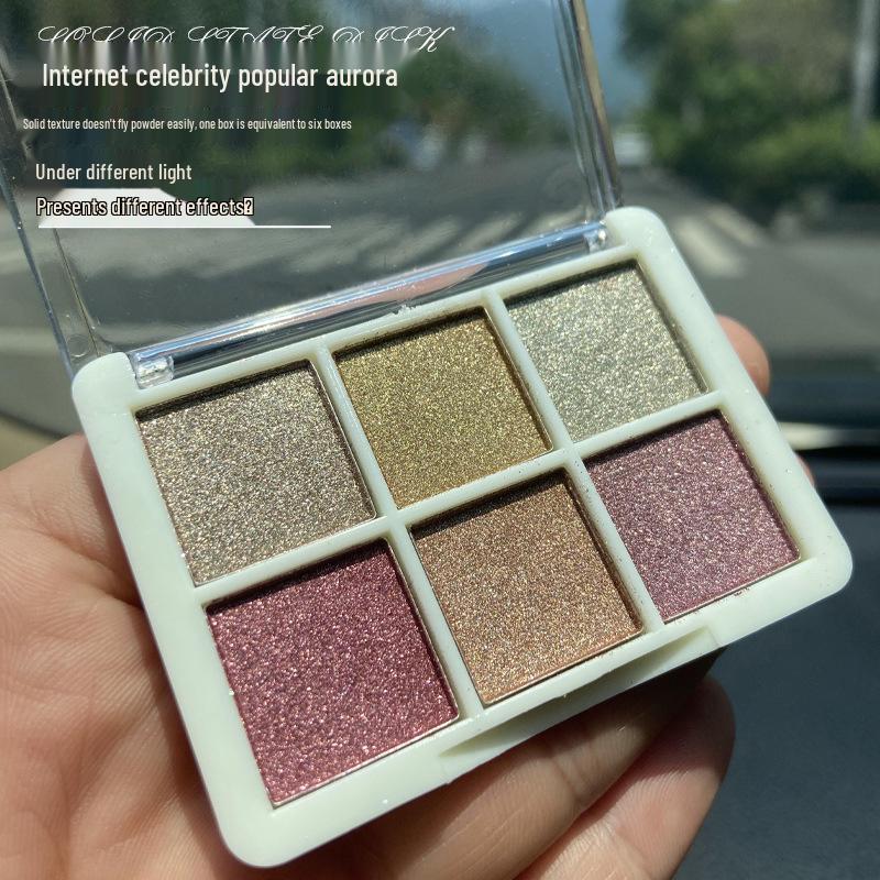6-Color Magic Mirror Powder Set: Ultra-Bright Nail & Eyeshadow Palette with Aurora and Gold Ripple Effects
