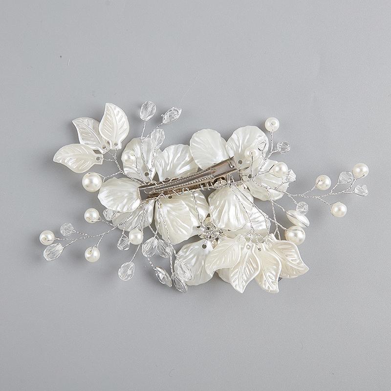 Bridal Crystal Pearl Flower Hair Clip Floral Barrette Hair Wedding Accessories