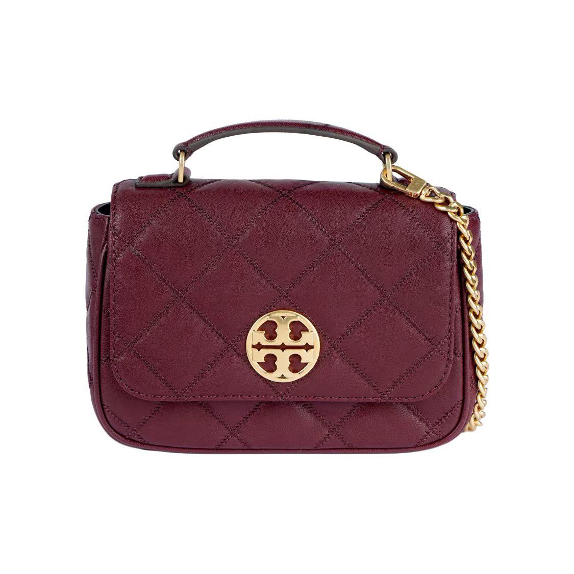 

Tory Burch TB-Willa Chain Quilted Caviar Leather Messenger Bag Women Bags Burgundy 87861-639 Basic Set (Bag+Dust Bag)