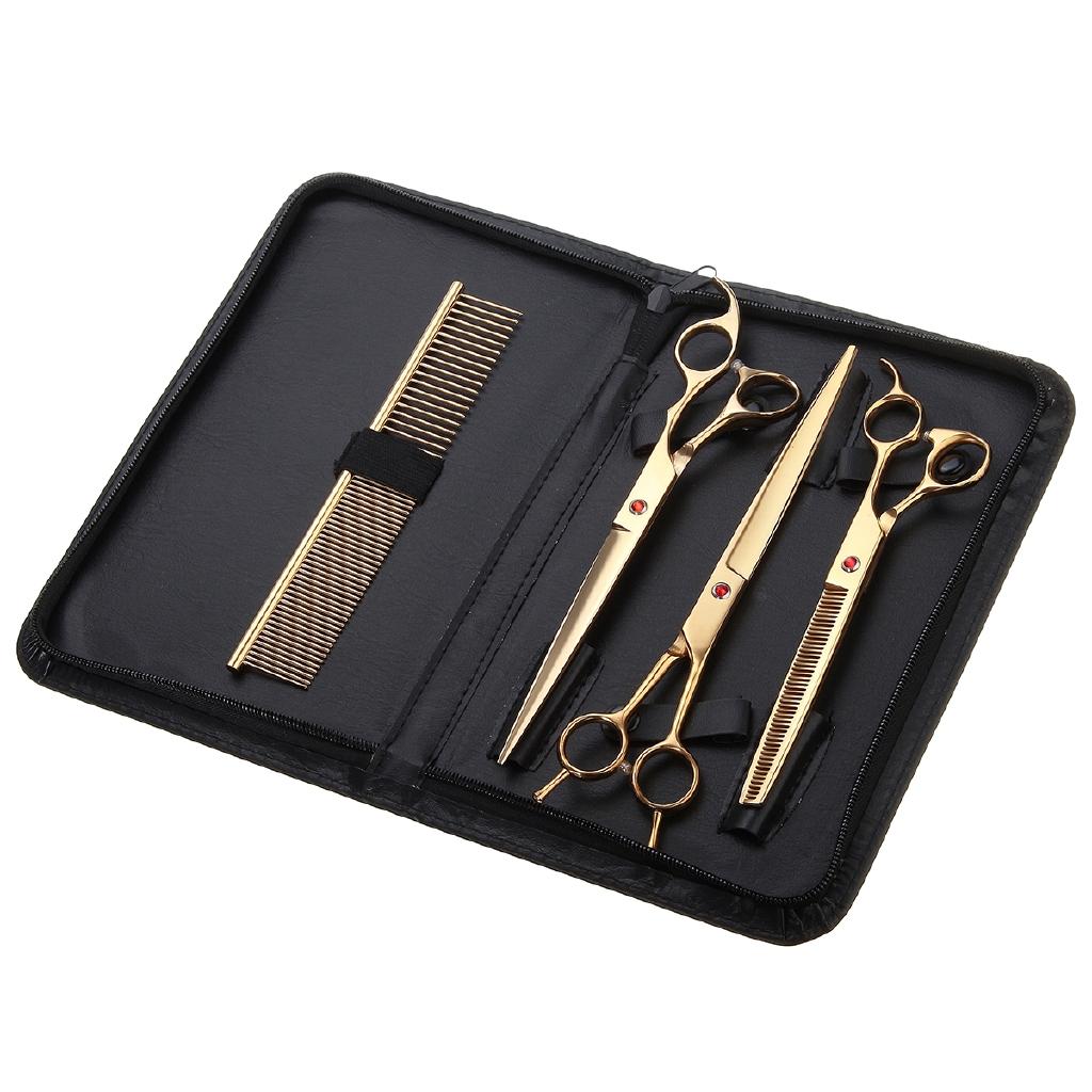 26x16x3.8cm 8'' Pro Pet Grooming Scissors Dog Cat Puppy Hair Cutting Thinning Comb Shear Kit