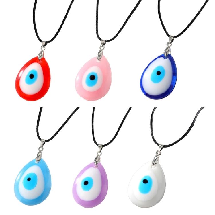 Trendy Blue Eye Necklace Eye Catching Resin Charm Necklace Pendant Necklace