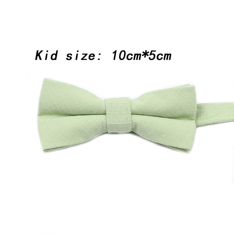 New Color Light Green Pink Peach Solid Cotton Parent-Child Bowtie Sets Kids Pet Men Women Butterfly Daily Cravat Gift Accessory