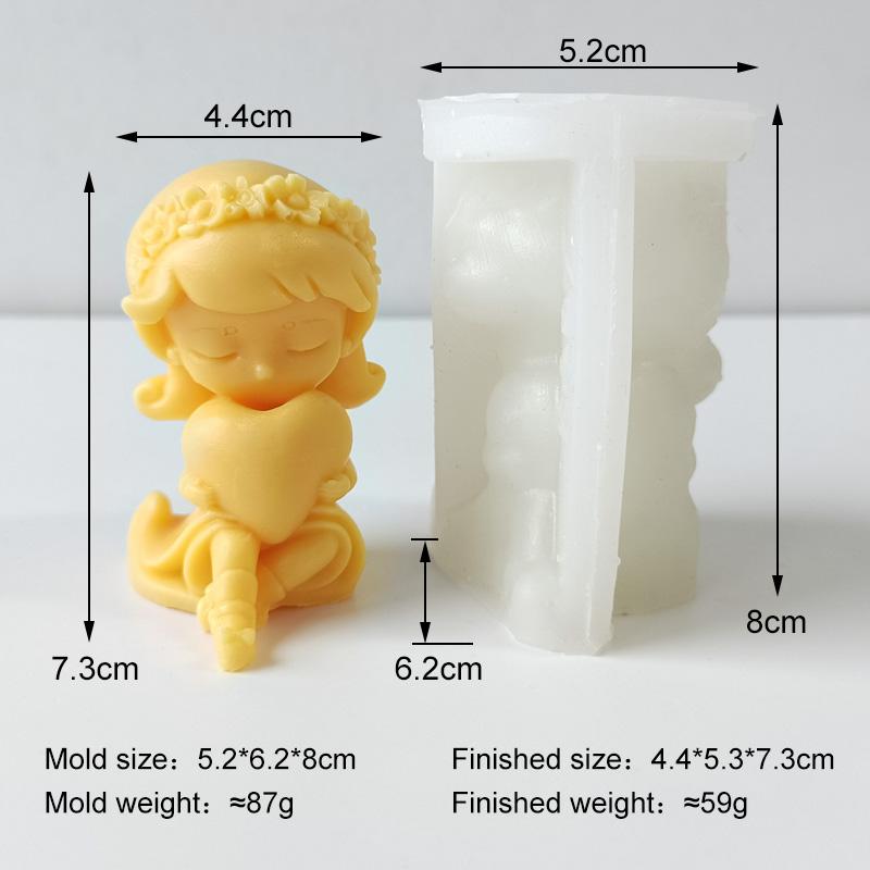 

Flower Little Girl Silicone Mold DIY Aroma Candle Gypsum Resin Ornament Molds Handmade Soap Candle Making Supplies