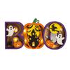 Halloween Night Light Wooden Light-up Boo Ornament Pumpkin Ghost Castle Table Decoration with Lights for Home Mantel Dining Table