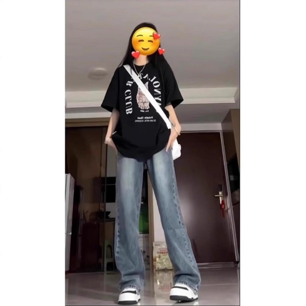 Women's Winter Retro Blue High-Waisted Wide-Leg Jeans - Slimming, Height-Enhancing, Petite Straight-Leg Trousers