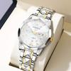 Steel Strap Double Calendar Waterproof Waterproof Casual Round Dial  Daily Use
