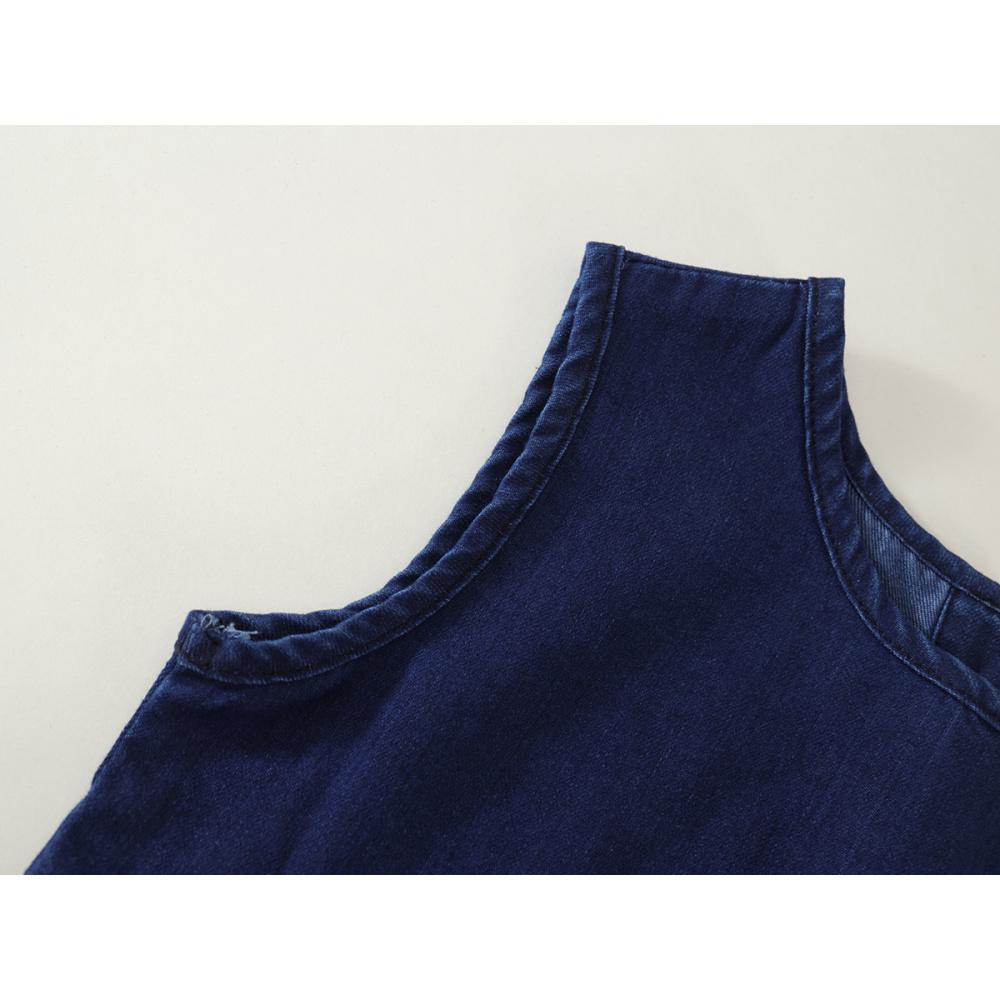 Girls Denim Suit Summer New Children's Korean Style Sleeveless Top Flared Pants Two-piece Set