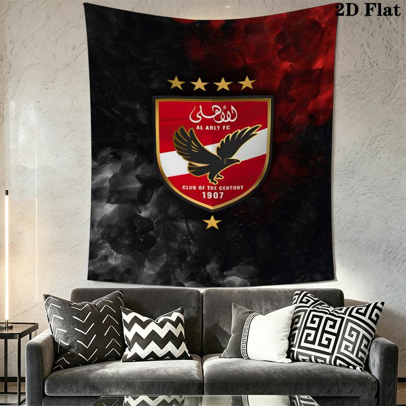 Al Ahly Wall Tapestry Aesthetic Wall Hanging Printed Fabric Blanket Decorative Tapestries for Bedroom Living Room Home Decor