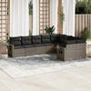 Vidaxl 9-Cz. Set di Mobili da Giardino con Cuscini, Grigio, Polyrattan
