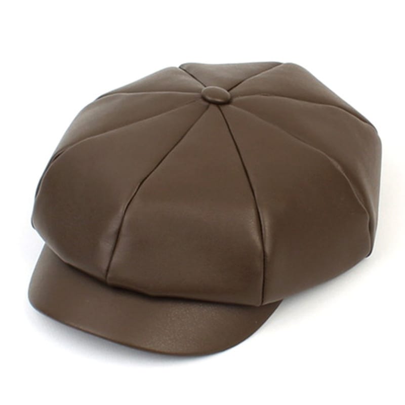 

Универсальная химия Кожаная коричневая кепка газетчика с поясом FREE