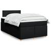 Vidaxl Continental Bed With Mattress, Black, Fabric, 120X200 Cm