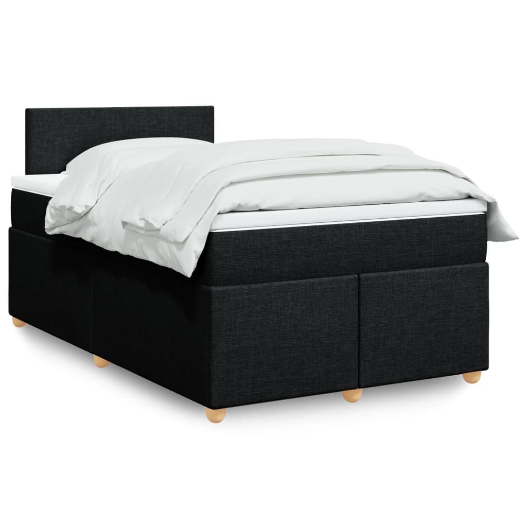 Vidaxl Continental Bed With Mattress, Black, Fabric, 120X200 Cm