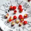 Stylish Red Apples Core Shaped Resin Jewelry Piece Accessories Perfect for Daily Wear, Parties, or as a Romance Gift
