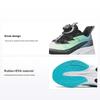 Kids Synthetic Leather Fabric Shock Wave Non-Slip Wear-Resistant Low-Top Running Shoes Kids Sneaker Black Green A12435507-2