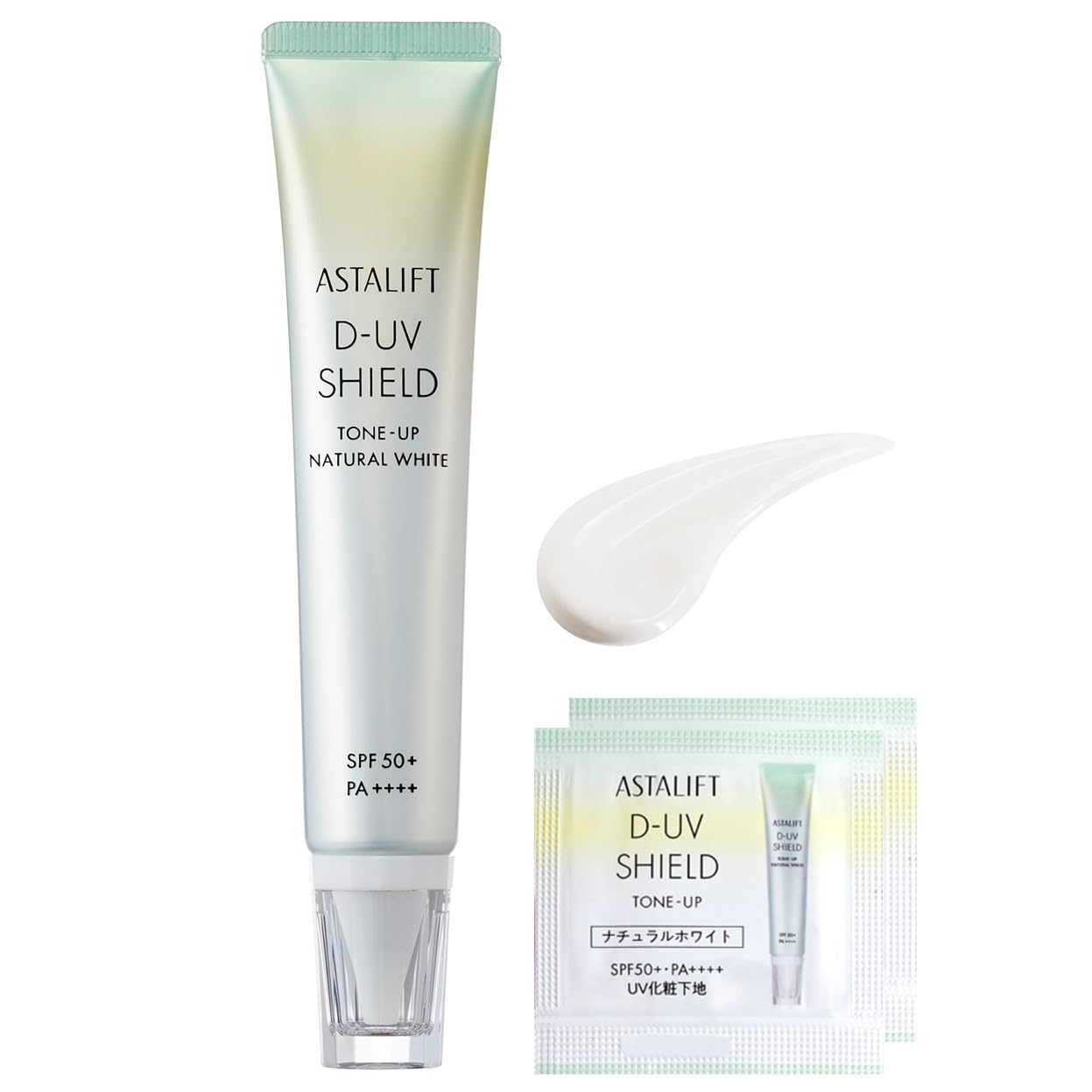 

Astalift UV Makeup Base Shield Tone Up Natural White 30 г, набор для магазина с 2 пробниками (SPF50 + PA ++++) D-UV [Только официальный]