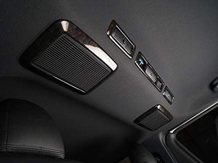 Dark Prime and Dark Prime 2 Black Mahogany Wood Grain Interior Panels for Toyota Hiace 200 Series and 6th Rear Air Conditioner December 2013 and later