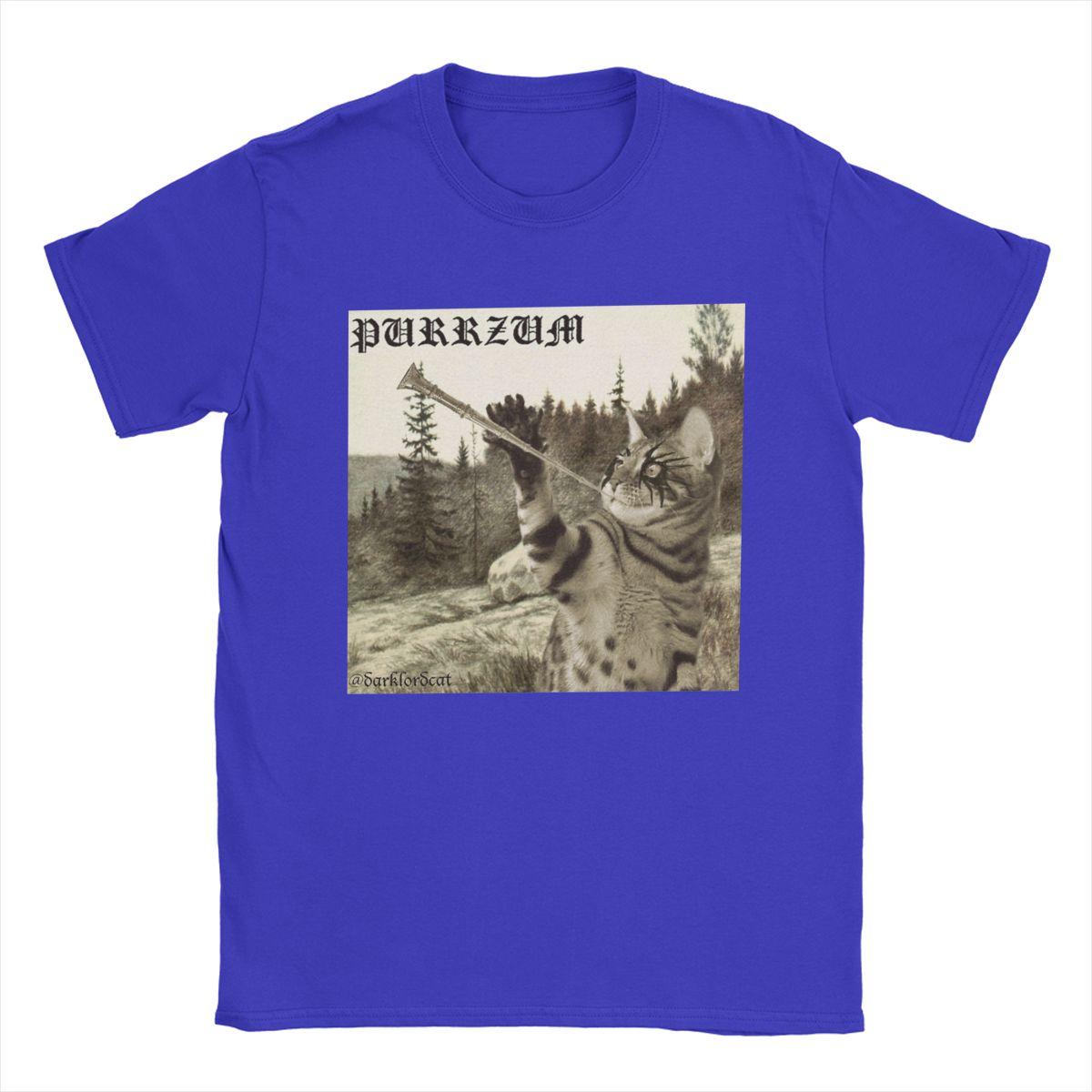 

Чоловіча футболка Purrzum Burzum Смішна Чиста бавовна Футболки З коротким рукавом Футболка З круглим вирізом Топи Подарунок на день народження XXXXXL синій