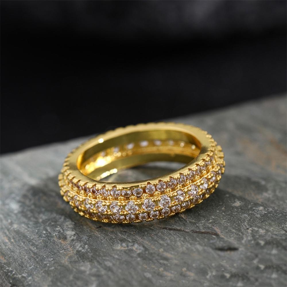 

925 Sterling Silver Ring Inlaid Crystal Zirconium Round Ring Stone Men and Women Luxury Simple Fashion Gift Jewelry 12