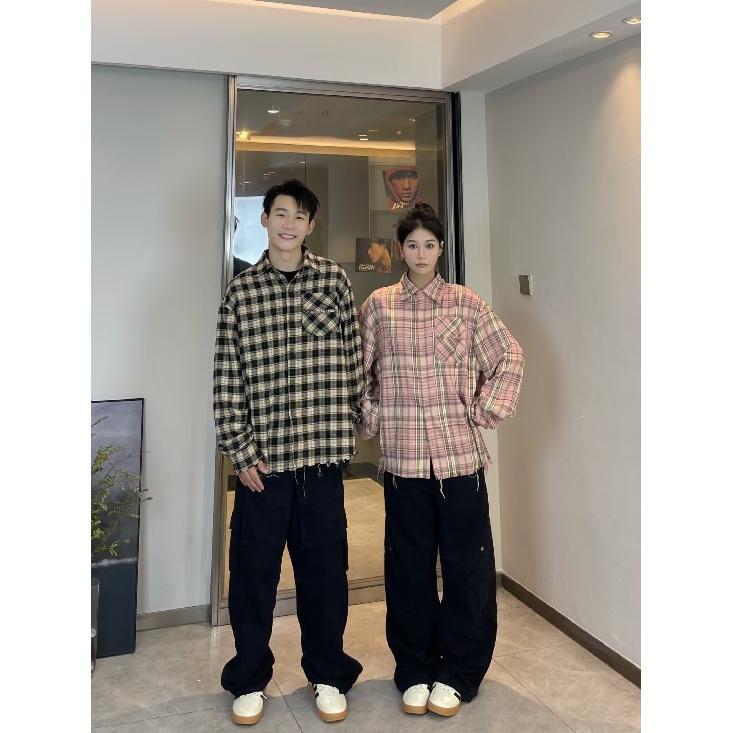 2024 Brief Langarmhemd Japanischer Hong Kong Stil Ins Loses Hemd Jungen Sommer Trendy Vielseitig Casual Mantel