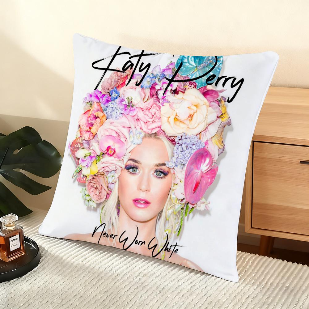 Katy Perry' Album Cushion Cover Silky Short Plush Home Sofa Cushion Cover - Invisible Zipper Home Decoration