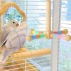 Natural Wood Tabletop Bird Play Stand Interactive Parrot Playground Gym with Climbing Ladder Swing Toys for Parakeets