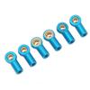 6Pcs Aluminum Alloy M3 Link Rod Tie Rod End Ball Head Joint Holder for 1 10 RC Car Blue