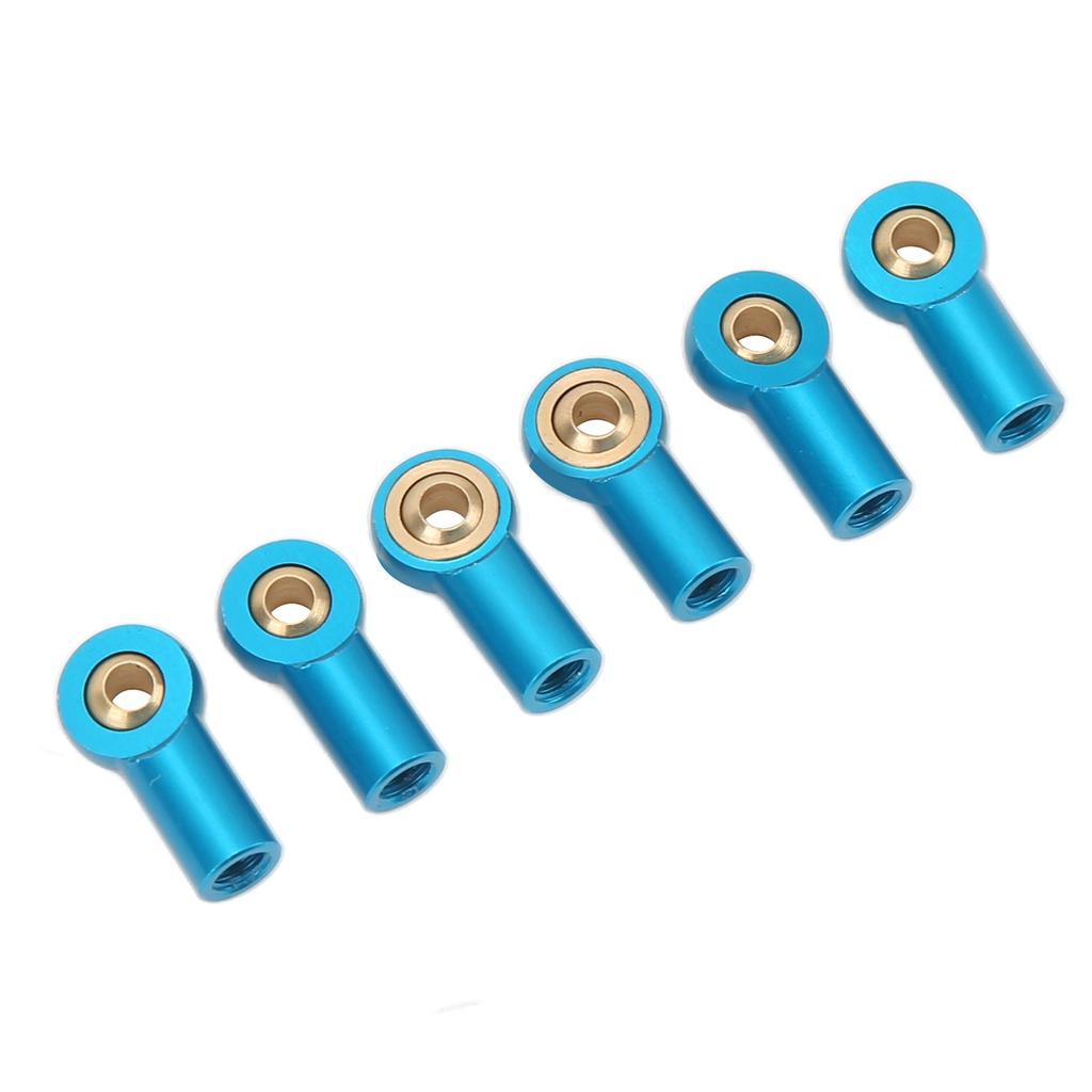 6Pcs Aluminum Alloy M3 Link Rod Tie Rod End Ball Head Joint Holder for 1 10 RC Car Blue