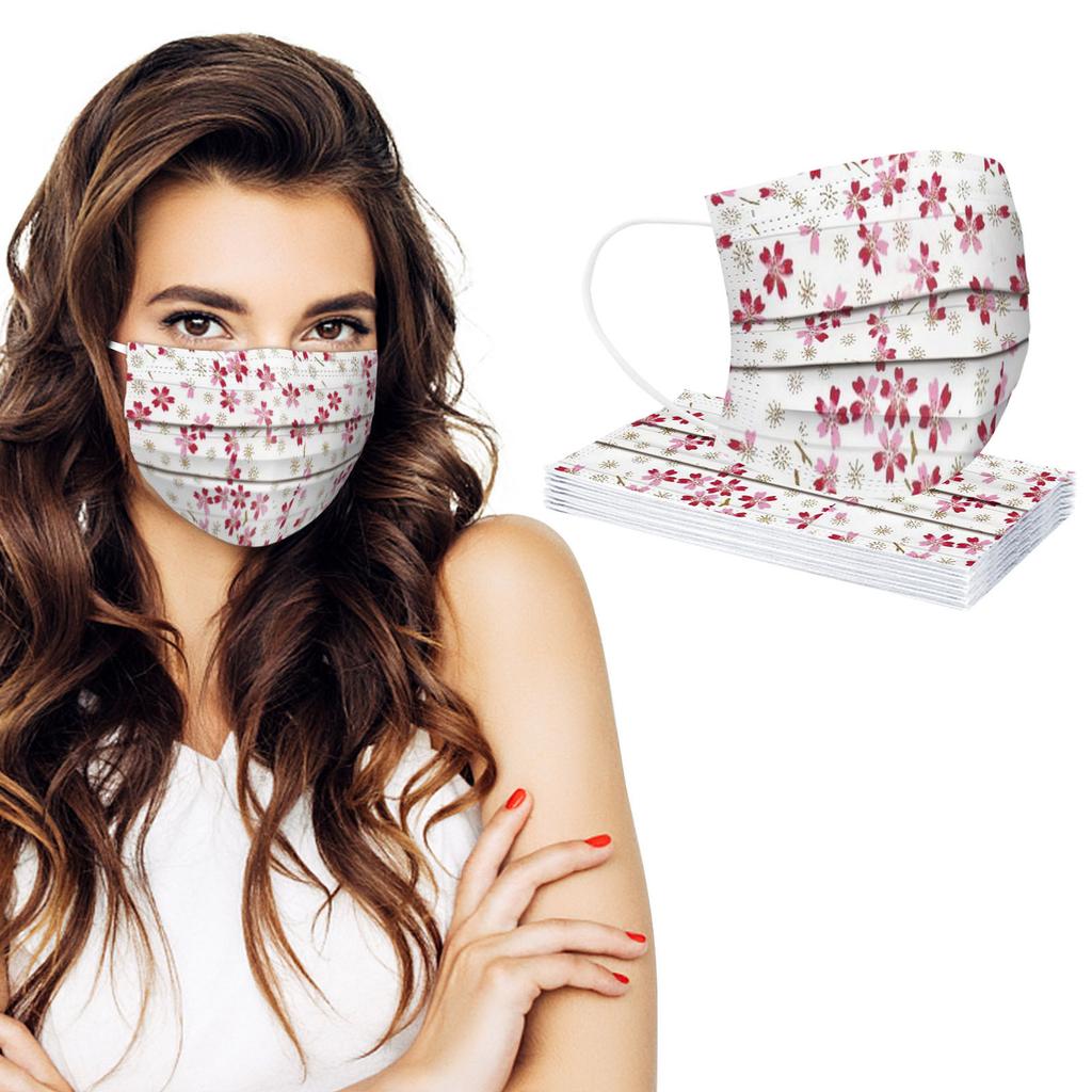 Voksenmaske Engangsansiktsmaske Industriell 3-lags øreløkke 10/20/30/40/50/100 STK