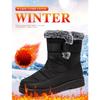 Plus Size Faux Fur Collar High-Top Chunky Sole Winter Snow Boots Velcro Fastening Waterproof Women's Boots Casual Women's Footwear