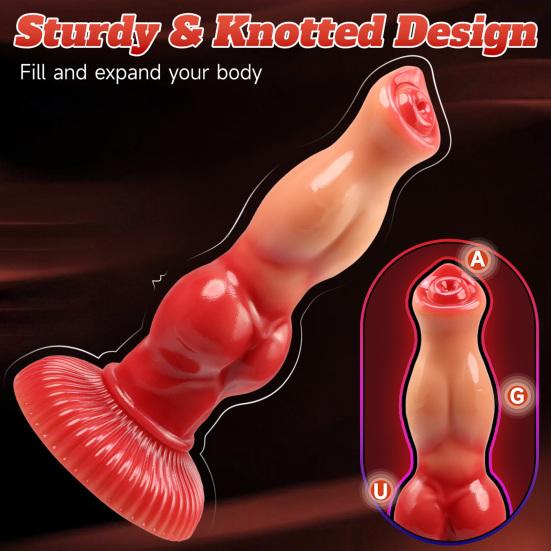 Realistic Dog Dildo for Women, Soft Silicone Fake Phallus with Unique Texture, Waterproof Manual Adult Toy for Solo