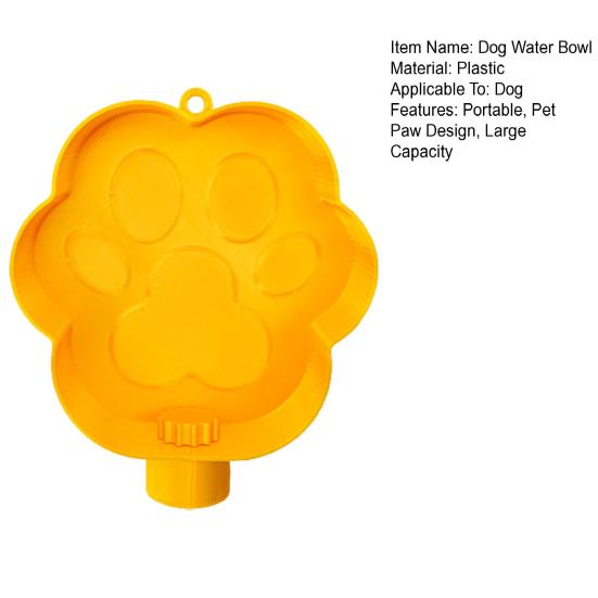 Travel Dog Water Bowl Plastic Pet Paw Design Drinking Bowl