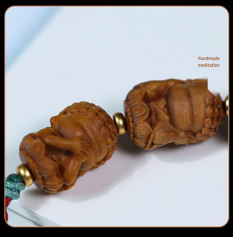 Handmade India Sandalwood Pendant: Creative Child Keychain or Car Ornament