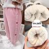 Girls' Fleece-Lined Winter Pants: Thick One-Piece Sweatpants with Lamb Fleece, Perfect for Autumn and Winter Sports and Everyday Wear.