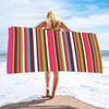 Rainbow Multicolor Vertical Stripe Series Print Microfiber Portable Beach Towel For Family Summer Beach Trip