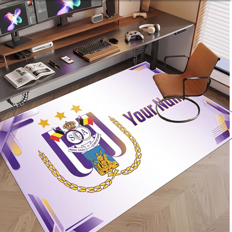 Personalized Crystal Velvet Carpet Anderlecht FC logo Pattern Non Slip Floor Rug