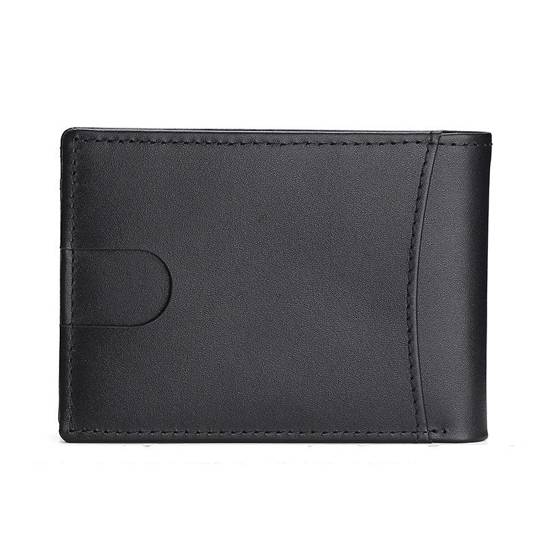 Men's Genuine Leather Wallet with Apple AirTag Holder, Dollar Clip, Anti-Demagnetization, Anti-Theft.