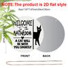 2D Flat Aluminium Bathroom Welcome Sign with Black Cat Pattern - Funny Decorative Sign & Plaque - Ideal for Bathroom Wall Decoration - Home Hanging