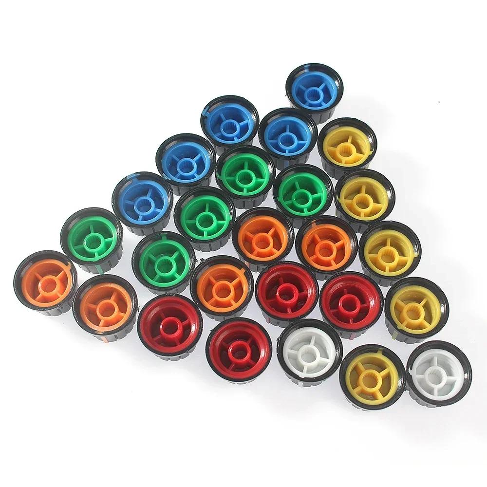 30PCS/ lot AG3 AG2 24X15mm Rotary Switch Knobs Assorted Set 5/6 Colors WH148 Potentiometer Knob Volume Control Knob Cap Kit