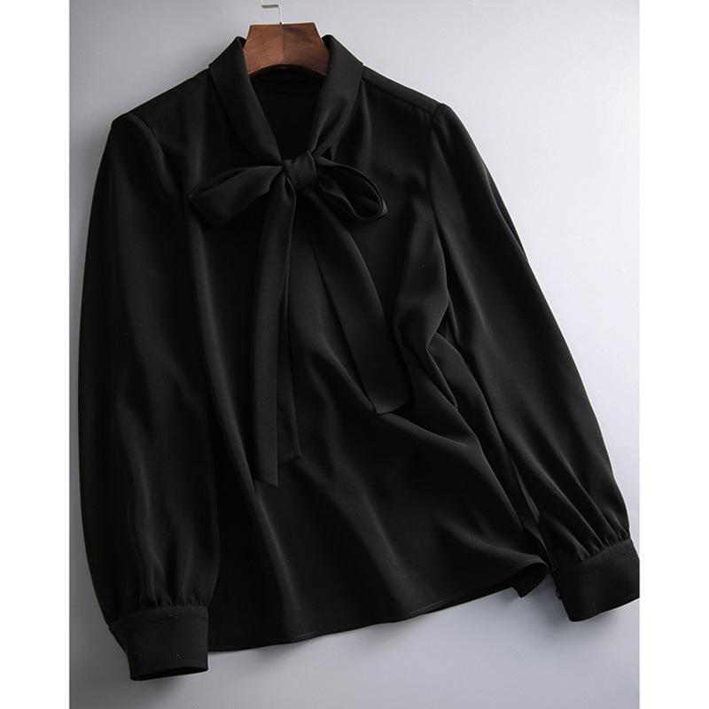 Elegant Women's Ribbon Shirt - Spring/Autumn Top