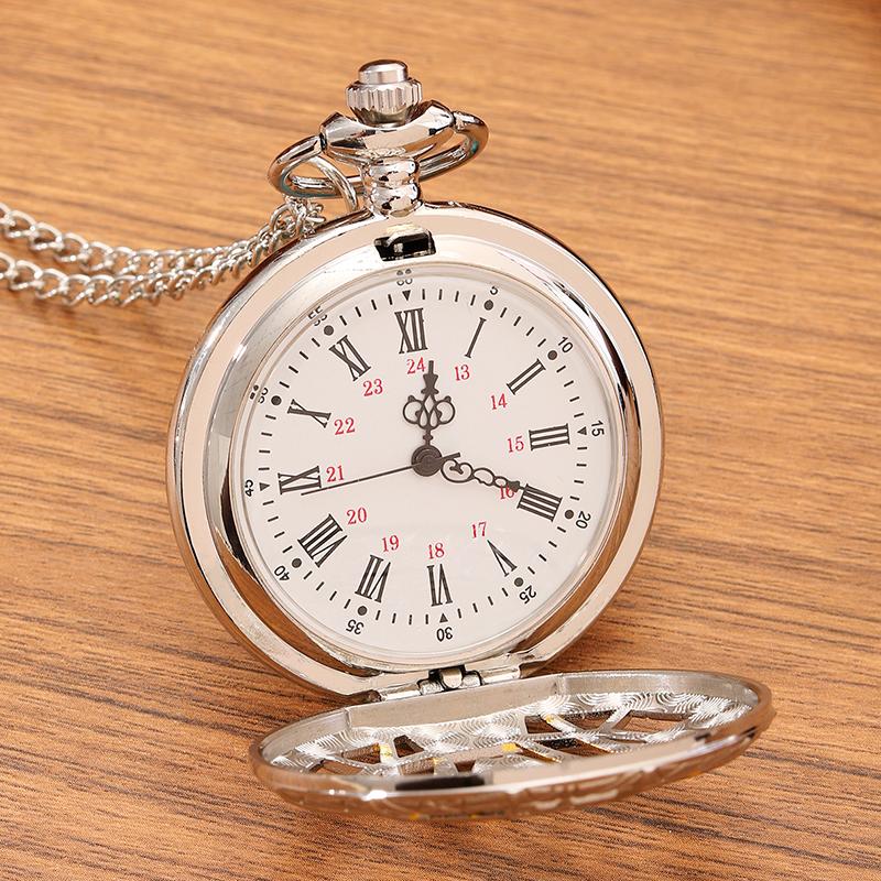 Retro Fashion Men's Hollow Spider Design Quartz Pocket Watch with Necklace,ideal Choice for Gifts