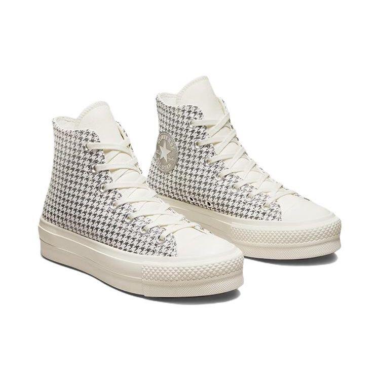 Converse Chuck Taylor All Star Lift Platform High 'Houndstooth Shine - Egret Pure Silver' A04276C