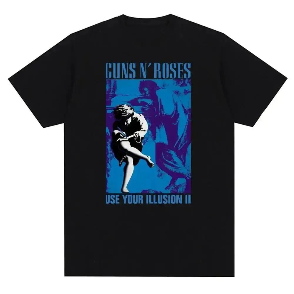 Hot Sale Guns N Roses Classic Poster Graphic Print T-shirt Men Women Streetwear Harajuku Fashion Cotton Loose Casual Oversized Top Summer New Tee