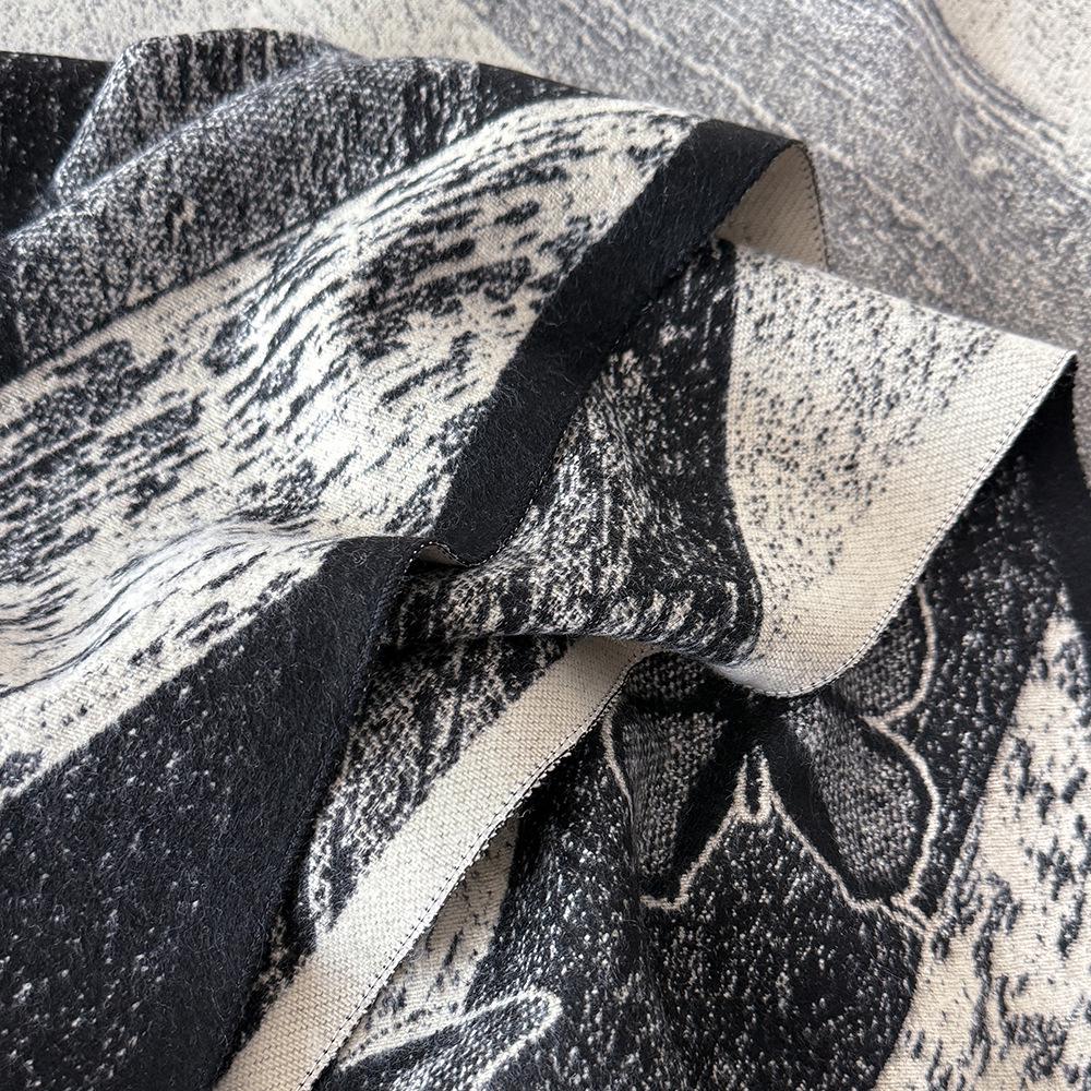 Luxury Butterfly Print Faux Cashmere Scarf: Warm, Stylish Color-Block Shawl for Women, Perfect Winter Neck Warmer