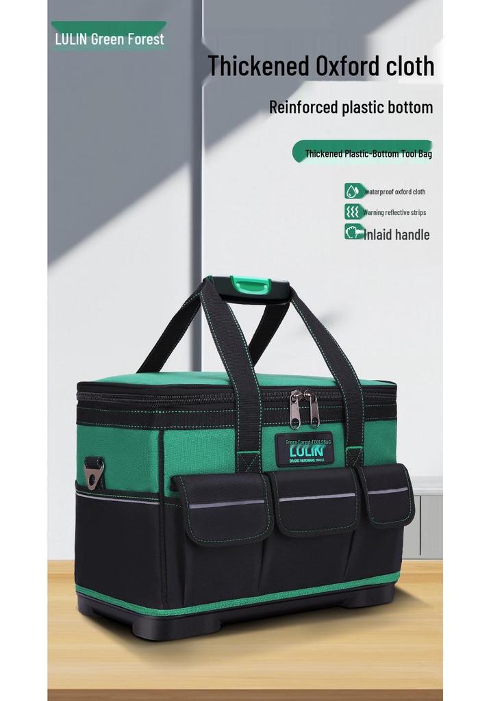 Green Forest Large Multi-functional Tool Bag – Oxford Cloth Electrician and Repair Storage Pouch