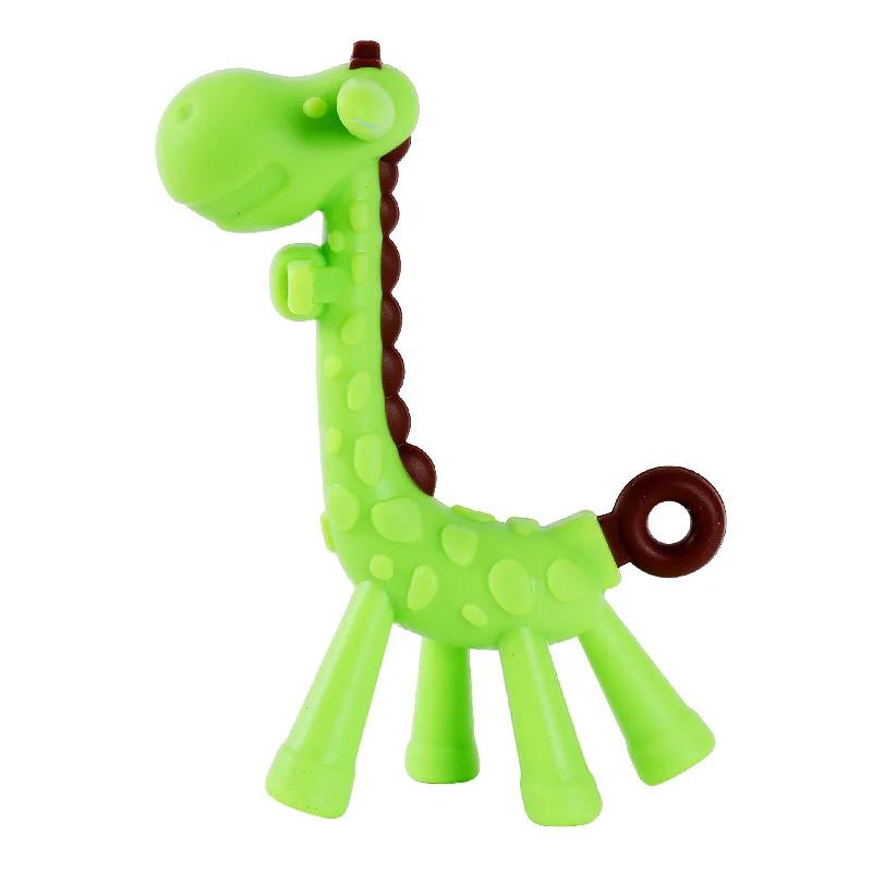 

Детские жираф зуб гель олень неонатальный силиконовый пищевой прорезыватель шлифовальная палочка игрушка детские аксессуары зелёный