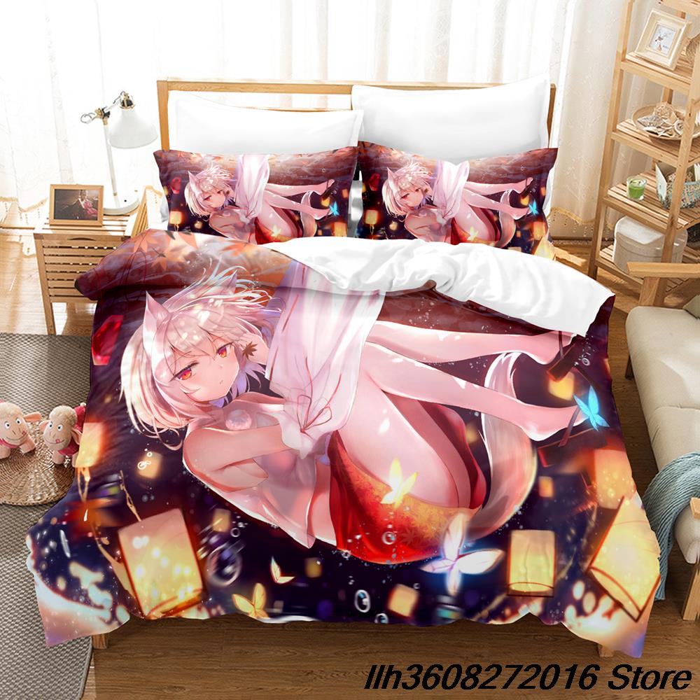 Comforter Kawaii Inubashiri Momiji Touhou Bedding Set Single Twin Full Queen King Size Bed Set Adult Kid Bedroom Three-Piece Suit Ani