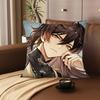 1Pc Game Anime Genshin Impact Zhongli Pillow Case Fashion Square Pillowcase Bedroom Sofa Room Ins Decoration Leisure