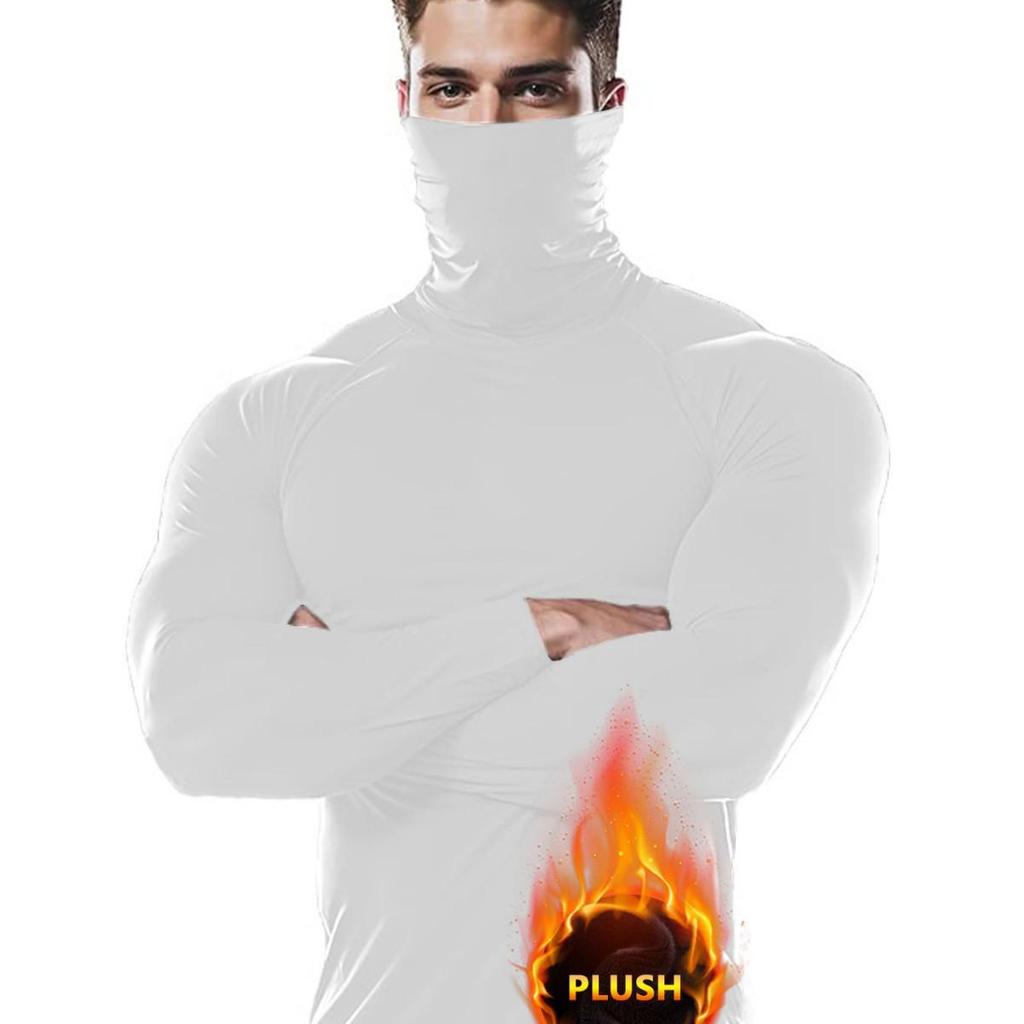 Herren Thermisches Fleece Laufshirt mit hohem Kragen