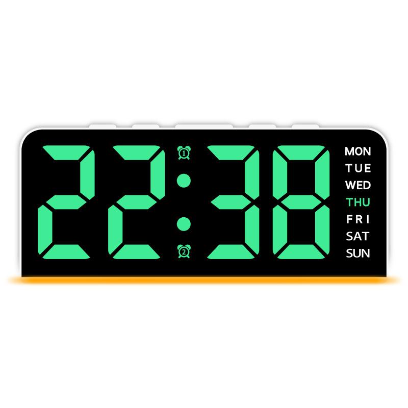 New LED Large Word Digital Clock Aura Light Date Sleeping Table Clock Multifunctional Digital Alarm Clock