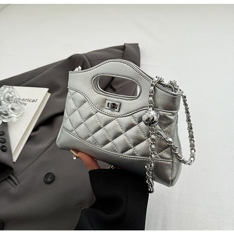 

Стеганая модная сумка-цепочка в западном стиле, популярная в интернете Silver